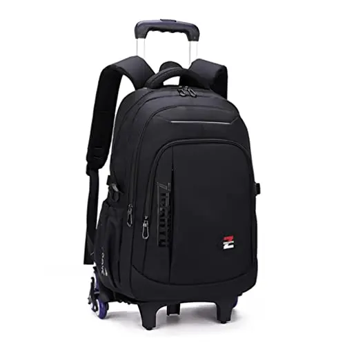 EKUIZAI rolling backpack with trolley handle and colorful wheels