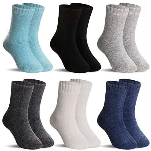 Kids merino wool socks in solid colors with fun prints
