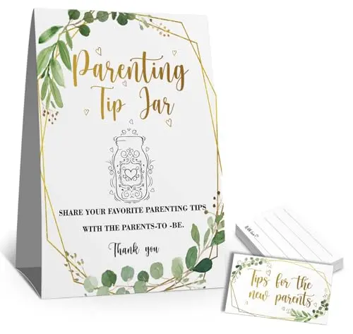 Skuhyyg parenting tip jar sign and advice cards set