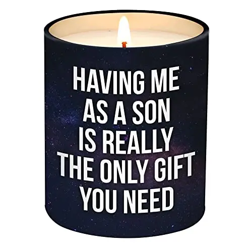 VIWIX lemongrass scented soy wax candle with humorous mom message