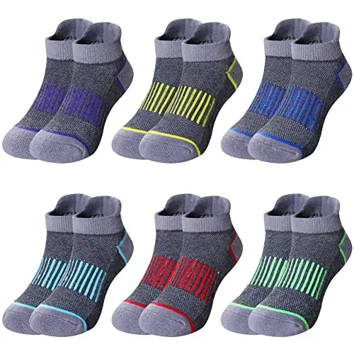 Eyean boys athletic ankle socks with arch support and cushioned sole