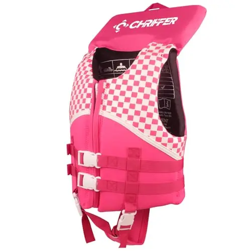 Chriffer toddler life jacket with head support and adjustable straps