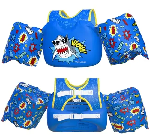 Dark Lightning Coast Guard approved toddler life jacket with dual buckle system