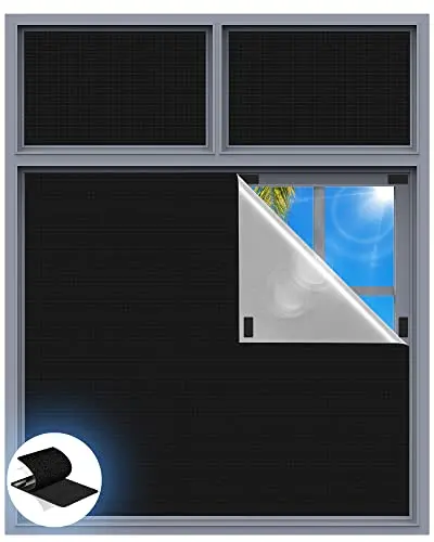 Tlany portable blackout blind with hook and loop strips