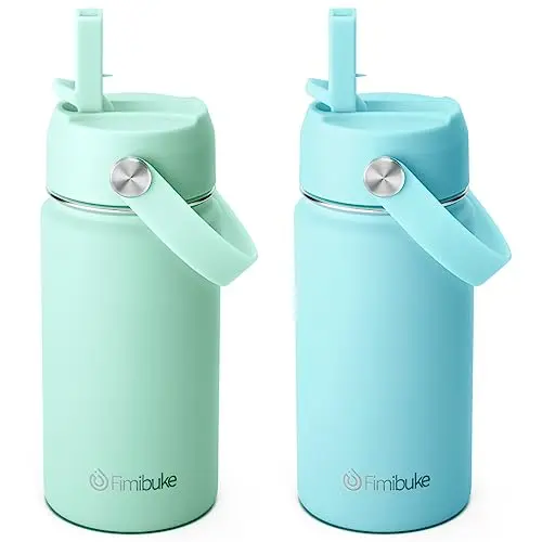 Fimibuke kids water bottles in 14oz size with unicorn patterns