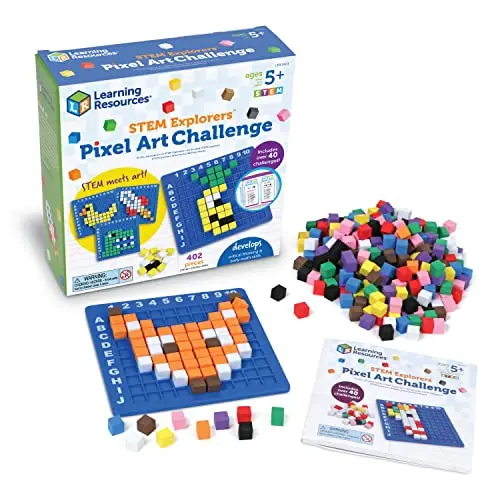 Learning Resources pixel art challenge set with colorful blocks
