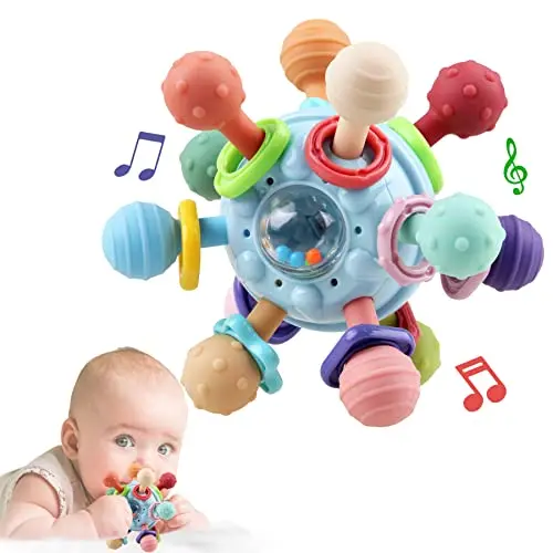 Anzimo Baby Sensory Teething Toys with atomic shape