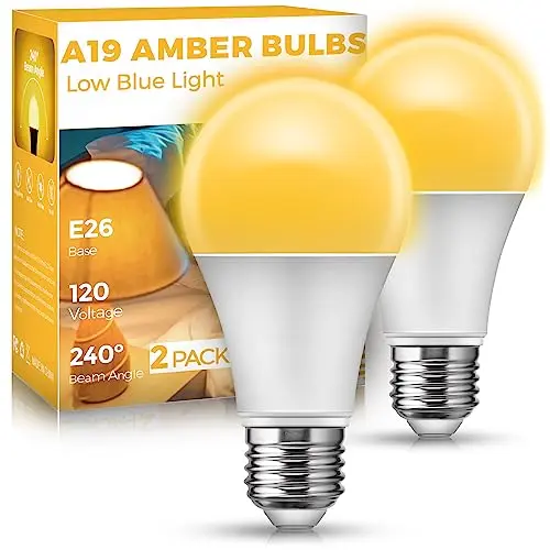 JandCase sleep light bulb with 1900K amber glow for nursery