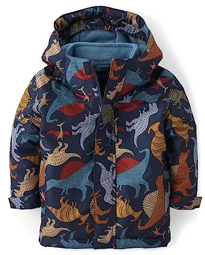 The Children's Place toddler 3-in-1 winter jacket with dinosaur print