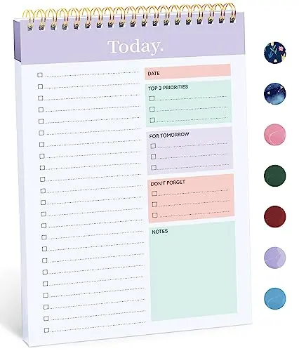 Taja daily to do list notepad with goal setting sections