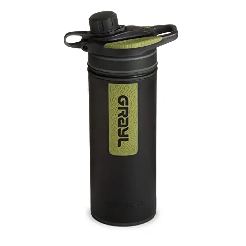 GRAYL GeoPress water purifier bottle in black camo design