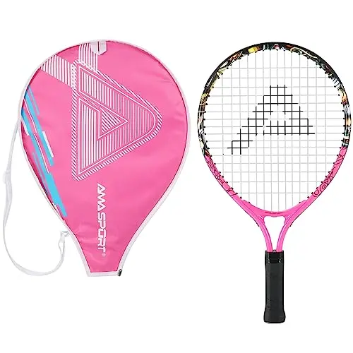 AMA SPORT junior tennis racket with fun graphics and shoulder strap bag