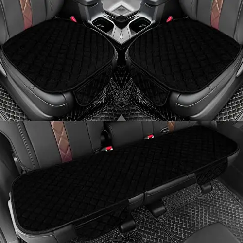 surpassme plush car seat covers full set with storage pockets