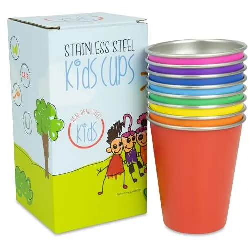REAL DEAL STEEL rainbow colored stainless steel kids cups
