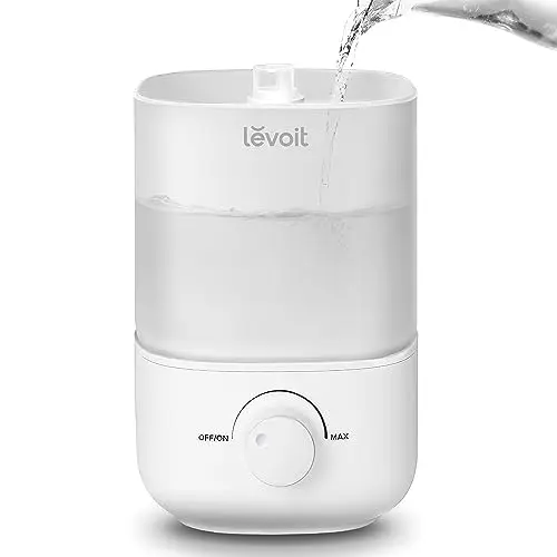 LEVOIT white round top-fill humidifier with large opening for easy cleaning
