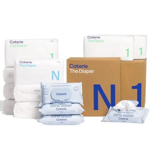 Coterie diaper and wipe kit with plant-based materials