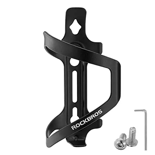 ROCKBROS aluminum water bottle cage mounted on mountain bike