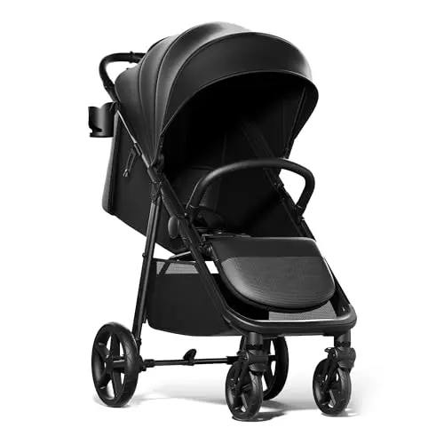 Mompush Nova stroller showing lie-flat recline and spacious seat