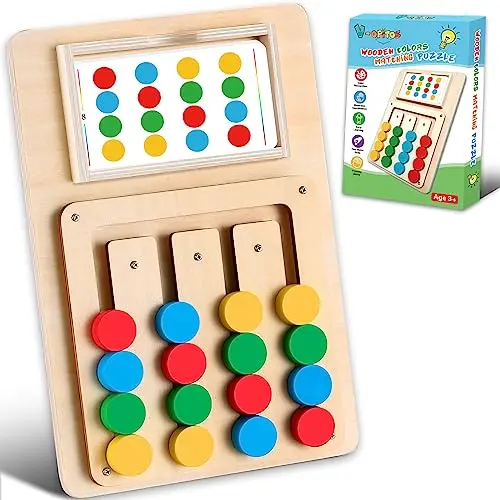 V-Opitos color matching puzzle with sliding tiles and pattern cards