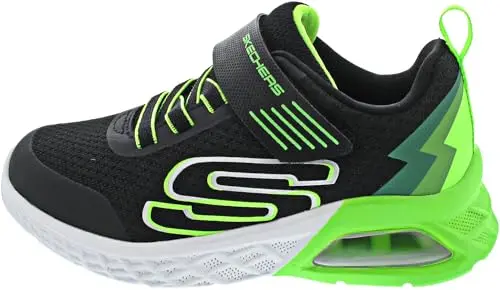Skechers kids sneakers in black and lime with air-cushioned midsole