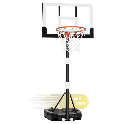 WIN.MAX professional basketball goal system with adjustable height and wheels