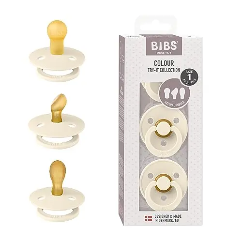 BIBS pacifiers with symmetrical nipple design