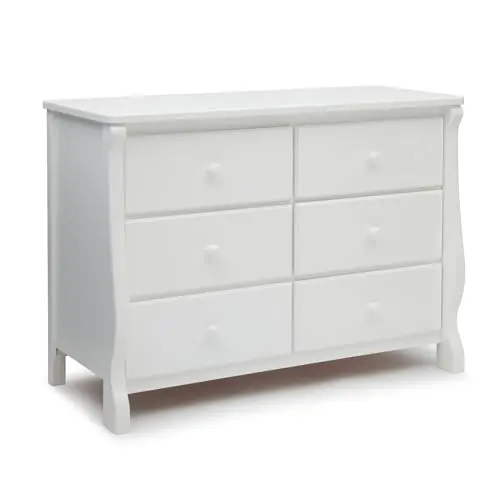 Delta Children white 6-drawer dresser with interlocking safety system
