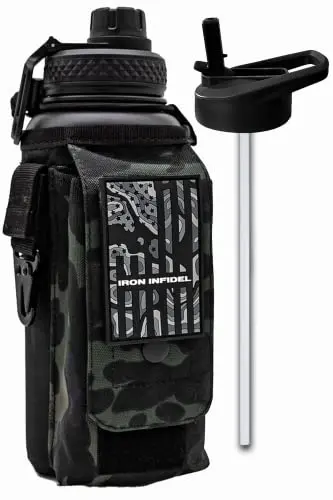 Iron Infidel Battle Bottle 32oz with removable tactical sleeve