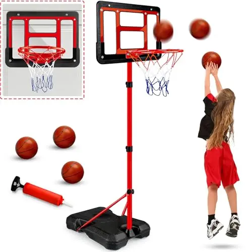 GMAOPHY kids basketball hoop set with stand and multiple basketballs
