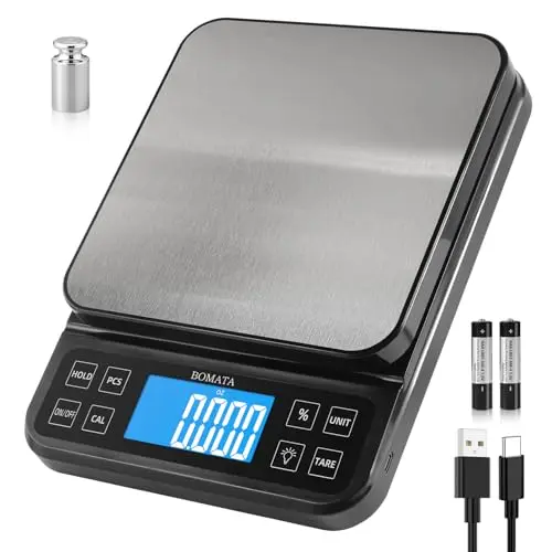 BOMATA kitchen scale with percentage function and backlit LCD display
