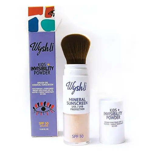 Wyshli Invisibility Powder mineral sunscreen with brush applicator