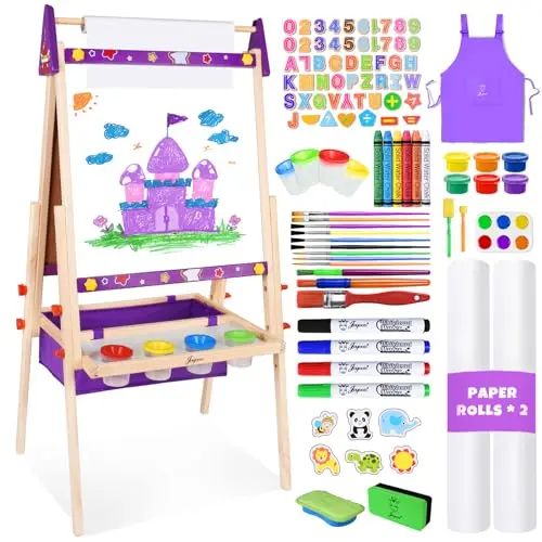 Joyooss purple art easel with extensive accessories and height adjustment