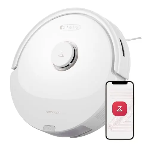 Roborock Q8 Max robot vacuum cleaner on hardwood floor