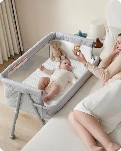 AirClub bedside sleeper with auto-lock wheels and breathable mesh