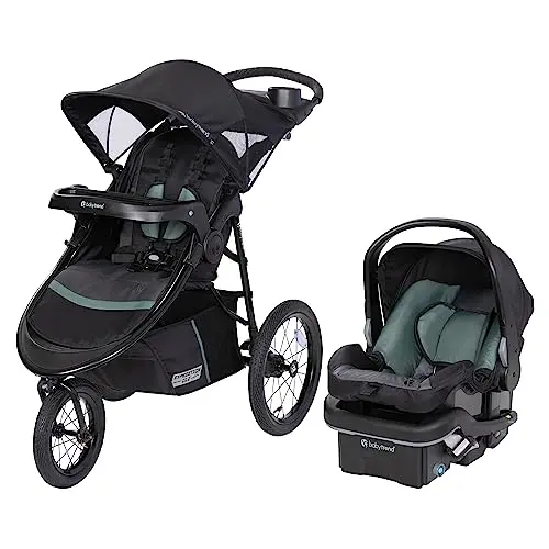 Baby Trend Expedition DLX jogger travel system in dash sage