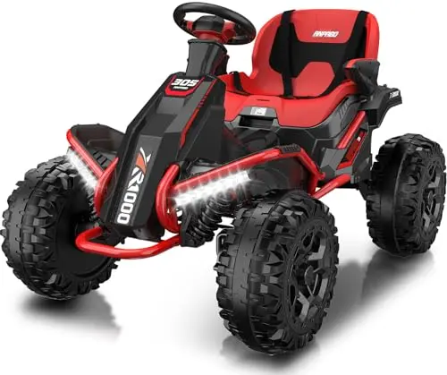 ANPABO red kids quad with metal frame and adjustable seat
