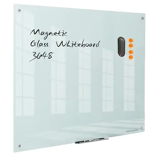 Magnetic glass dry erase board frameless whiteboard