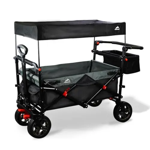 MAIZOA black foldable wagon with canopy