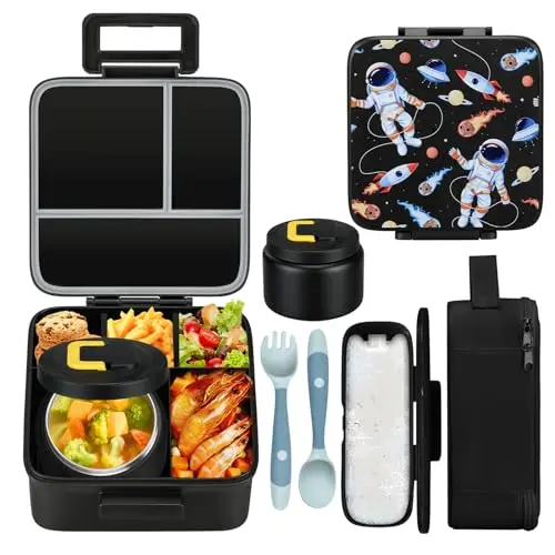 MAISON HUIS bento lunch box with five compartments and insulated soup jar