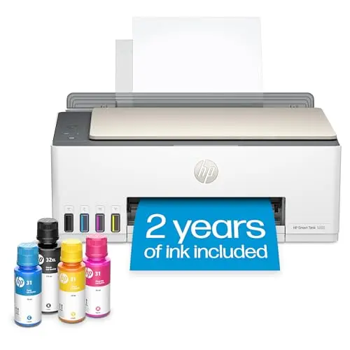 HP Smart-Tank 5000 wireless color inkjet printer with refillable ink tanks