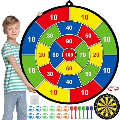 MINIFUN double-sided dart board with sticky balls and darts