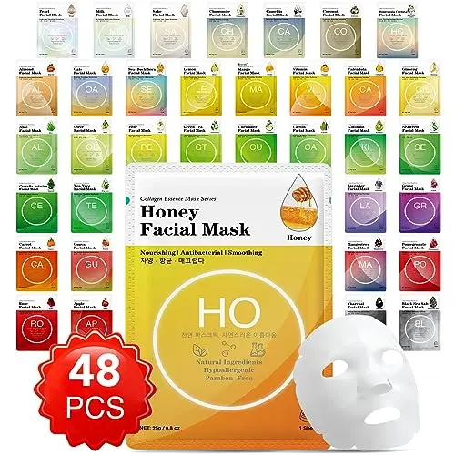 Bulk pack of collagen essence sheet masks for facial hydration