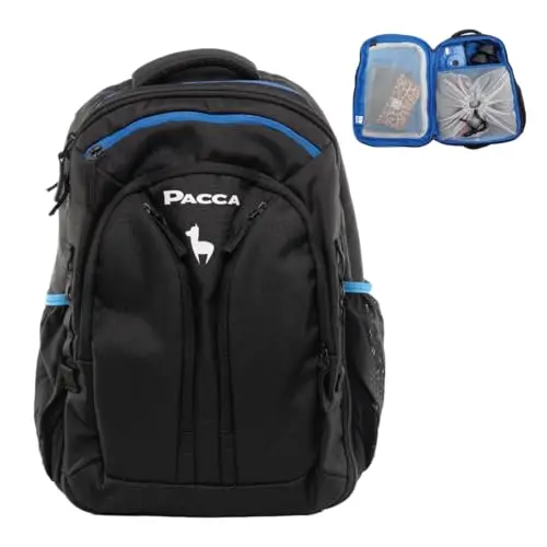 Pacca Light kids travel backpack with clamshell opening and multiple organizational compartments
