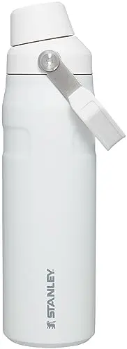 Stanley IceFlow water bottle in polar color with angled spout and integrated handle