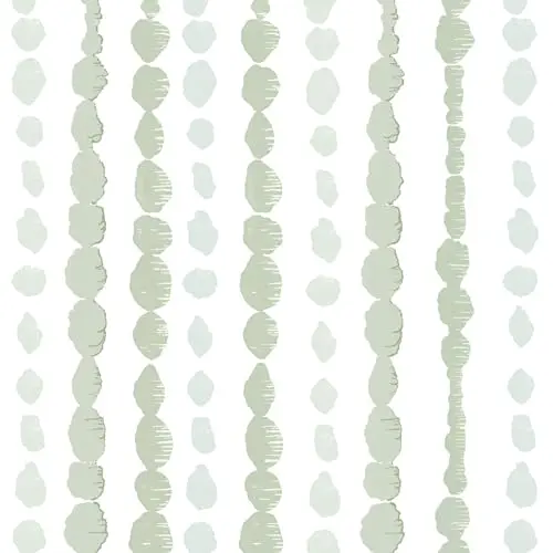 Naphite green and white striped dot removable wallpaper with modern boho design