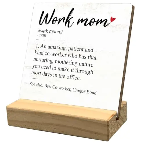 HONLUNG work mom definition wood sign with wooden stand