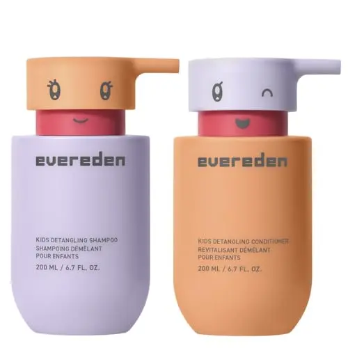 Evereden kids haircare shampoo and conditioner set with plant-based ingredients