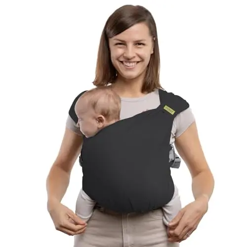 Boba Bliss pre-wrapped baby carrier with buckle in charcoal