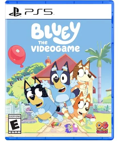 Bluey The Videogame PS5 game cover with Bluey character