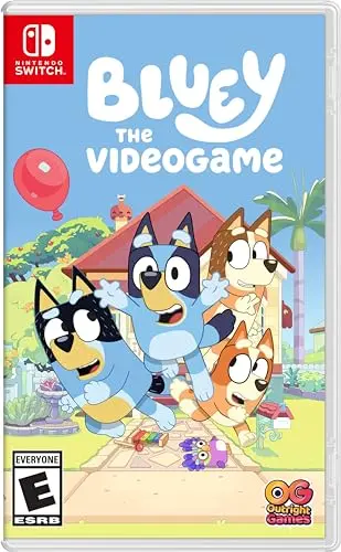 Bluey The Videogame Nintendo Switch cover featuring Bluey and family characters